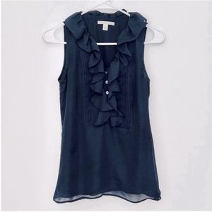 Banana Republic Navy Ruffle Top